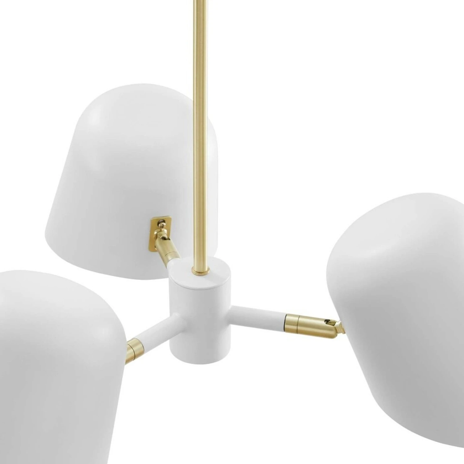 Other 3-Light Pendant Light In White&Satin Brass Canopy 4 Other 3-Light Pendant Light In White&Satin Brass Canopy - Image 2