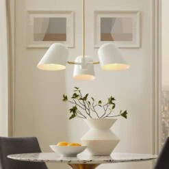 Other 3-Light Pendant Light In White&Satin Brass Canopy 18 Other 3-Light Pendant Light In White&Satin Brass Canopy -Othe Furniture Shop 1500 1500 frame 0 2804
