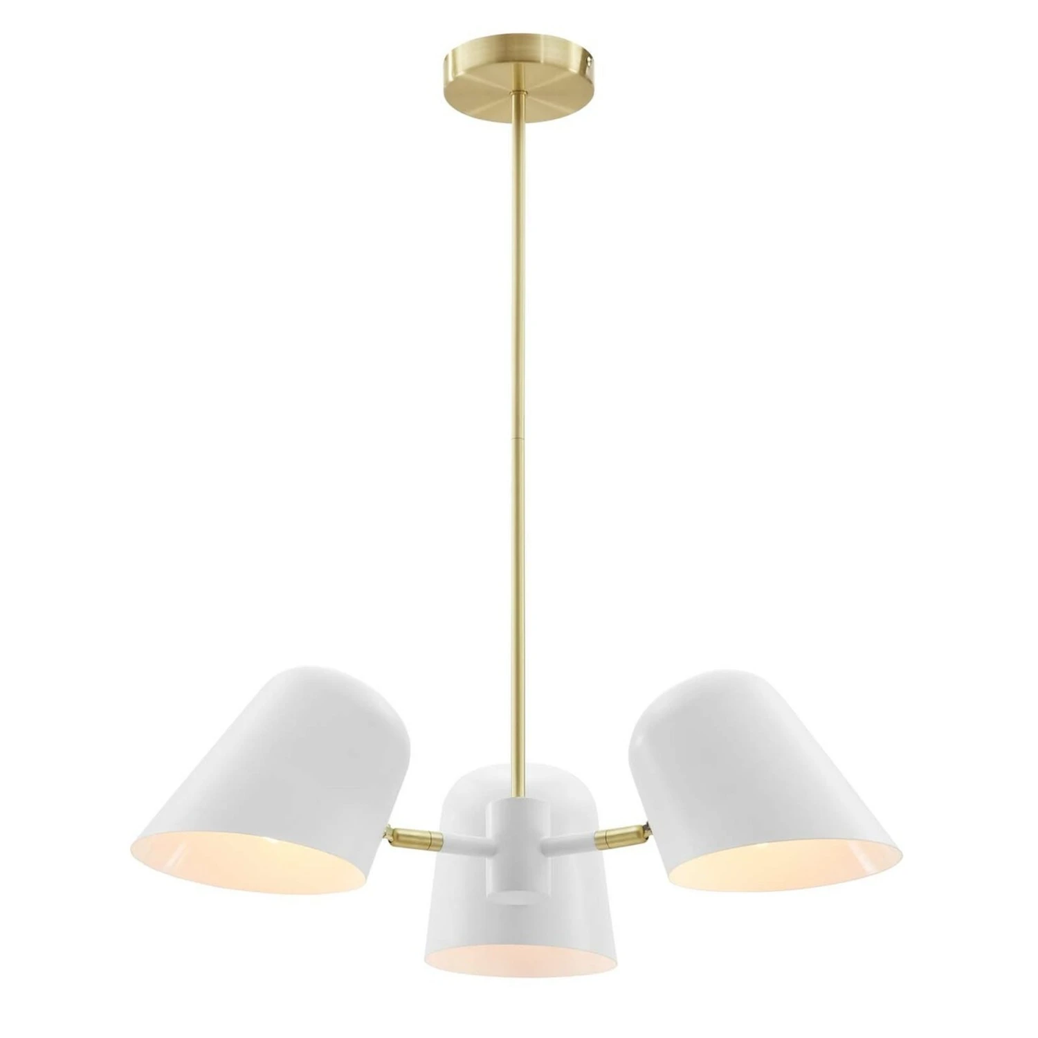 Other 3-Light Pendant Light In White&Satin Brass Canopy 10 Other 3-Light Pendant Light In White&Satin Brass Canopy - Image 8