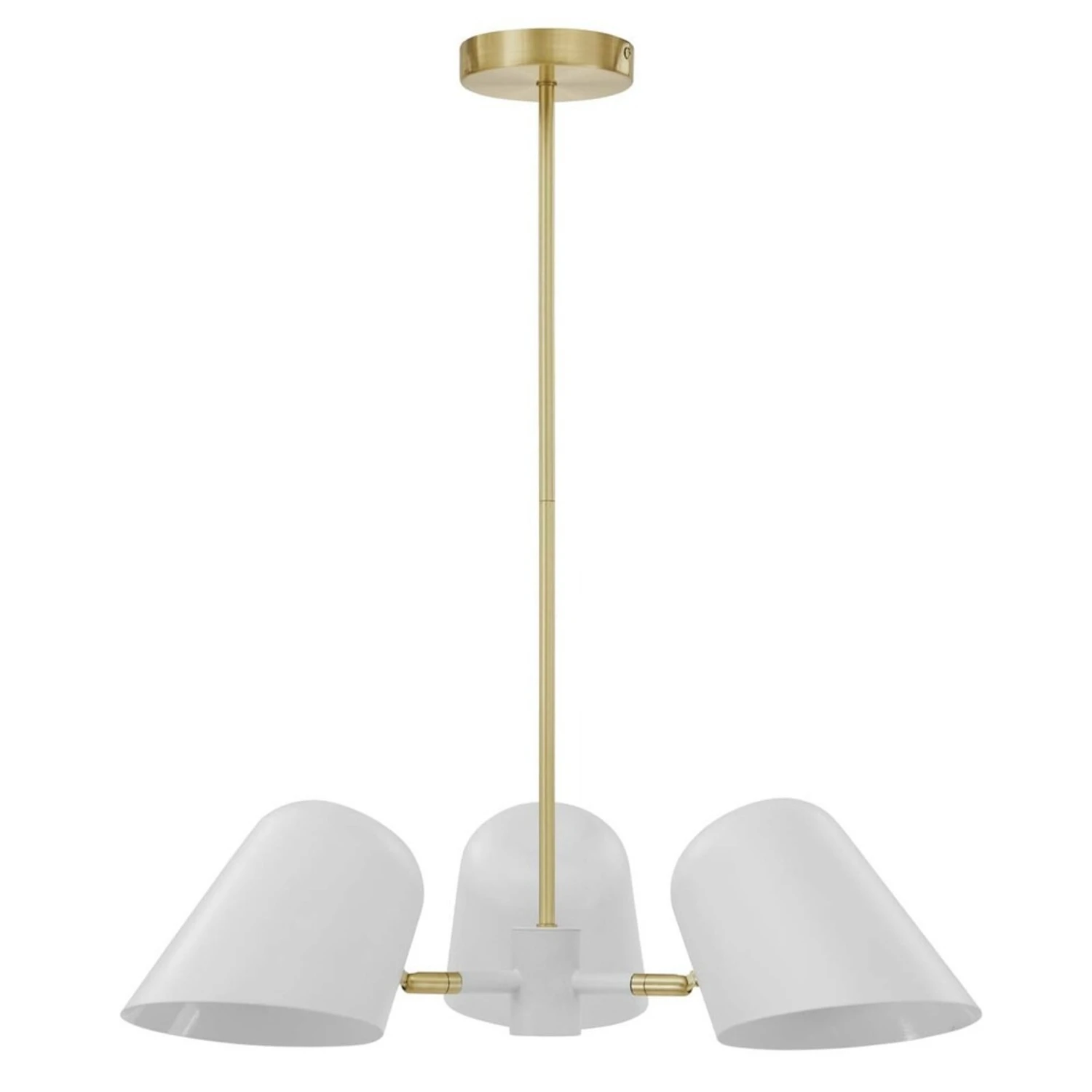 Other 3-Light Pendant Light In White&Satin Brass Canopy 11 Other 3-Light Pendant Light In White&Satin Brass Canopy - Image 9