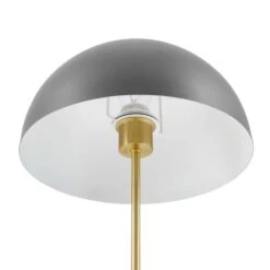 Other Table Lamp In Grey Metal Dome & Satin Brass Rod -Othe Furniture Shop 1500 1500 frame 0 294