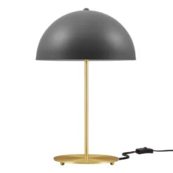 Other Table Lamp In Grey Metal Dome & Satin Brass Rod -Othe Furniture Shop 1500 1500 frame 0 295