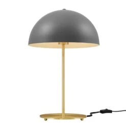 Other Table Lamp In Grey Metal Dome & Satin Brass Rod -Othe Furniture Shop 1500 1500 frame 0 298