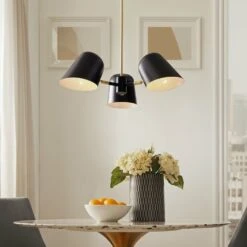 Other 3-Light Pendant Light In Black&Satin Brass Canopy -Othe Furniture Shop 1500 1500 frame 0 2983