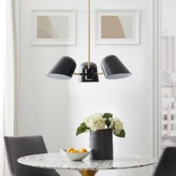 Other 3-Light Pendant Light In Black&Satin Brass Canopy -Othe Furniture Shop 1500 1500 frame 0 2990