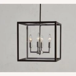 Pottery Barn Manor Glass & Iron Square Pendant -Othe Furniture Shop 1500 1500 frame 0 3027