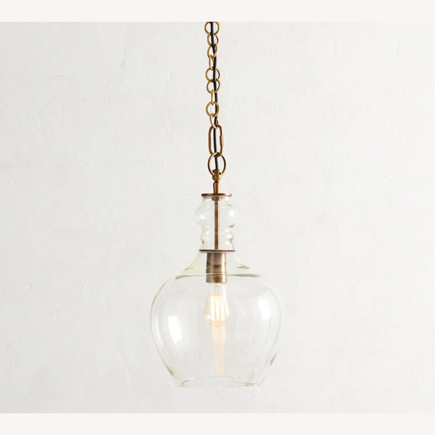 Pottery Barn Flynn Recycled Glass Pendant, Brass 5 Pottery Barn Flynn Recycled Glass Pendant, Brass - Image 3