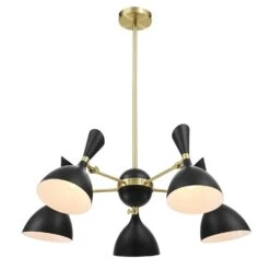 Other 5-Light Pendant Light In Round Black Metal Shades -Othe Furniture Shop 1500 1500 frame 0 3085