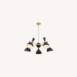 Other 5-Light Pendant Light In Round Black Metal Shades -Othe Furniture Shop 1500 1500 frame 0 3087