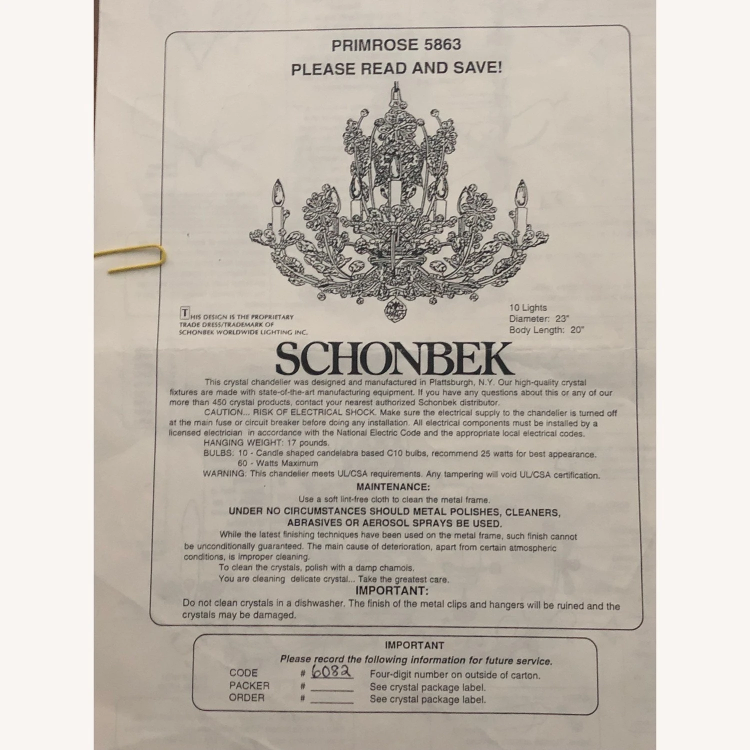 Schonbek Swarovski Primrose 5863 Chandelier 20 Schonbek Swarovski Primrose 5863 Chandelier - Image 18