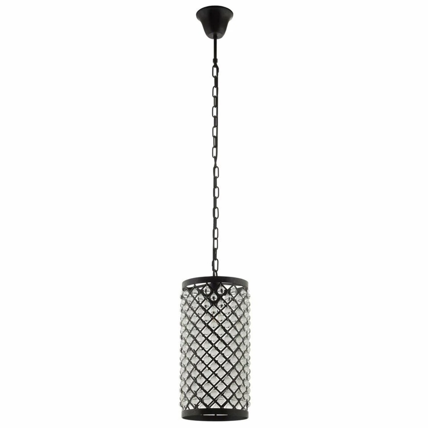 Other Pendant Chandelier In Black Lacquer & Glass Beads 7 Other Pendant Chandelier In Black Lacquer & Glass Beads - Image 5