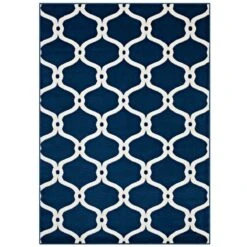 Other 5x8 Area Rug In Moroccan Blue &Ivory Chain Pattern -Othe Furniture Shop 1500 1500 frame 0 3239