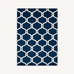 Other 5x8 Area Rug In Moroccan Blue &Ivory Chain Pattern -Othe Furniture Shop 1500 1500 frame 0 3240