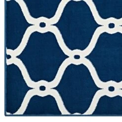 Other 5x8 Area Rug In Moroccan Blue &Ivory Chain Pattern -Othe Furniture Shop 1500 1500 frame 0 3242