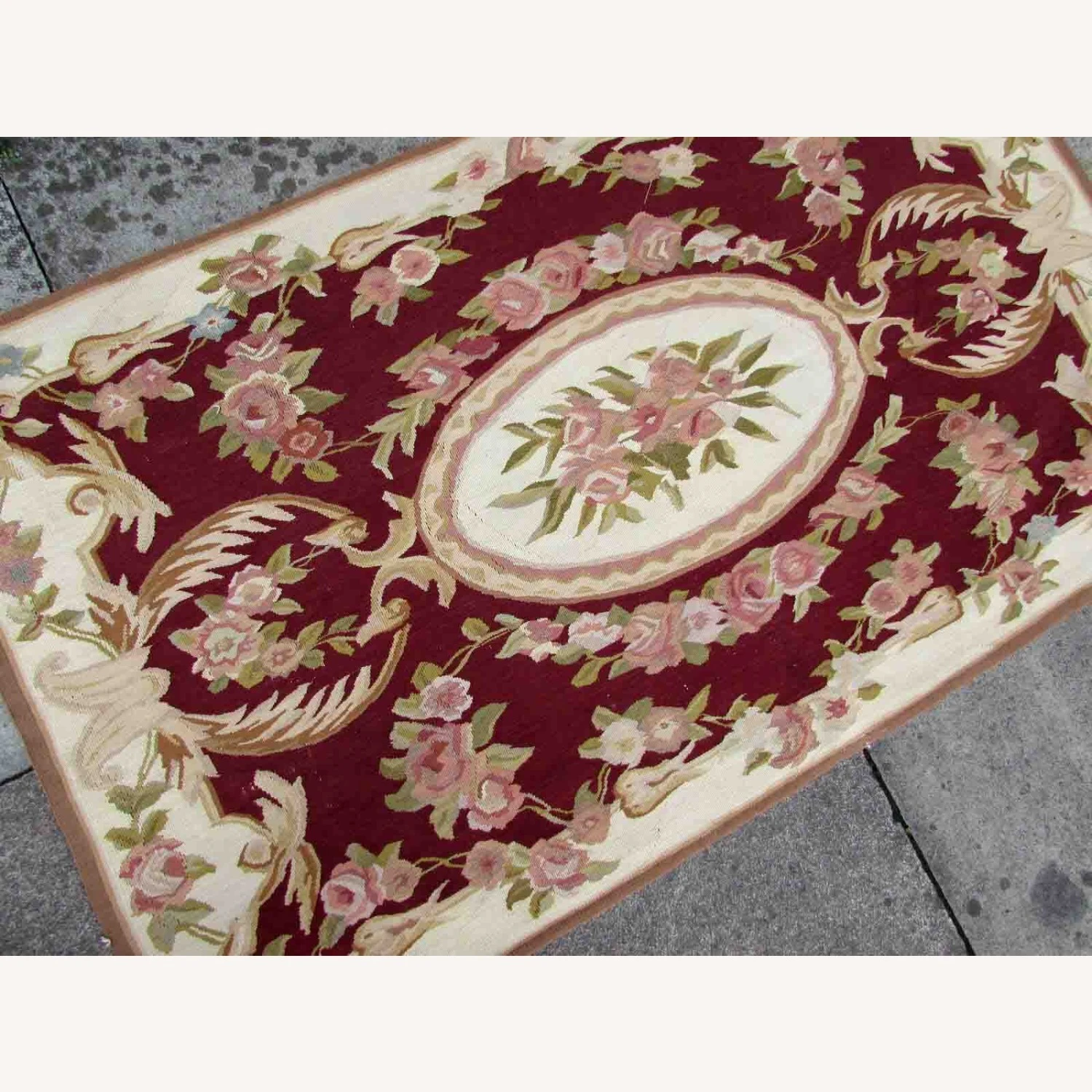 Handmade Vintage French Aubusson Rug 8 Handmade Vintage French Aubusson Rug - Image 6