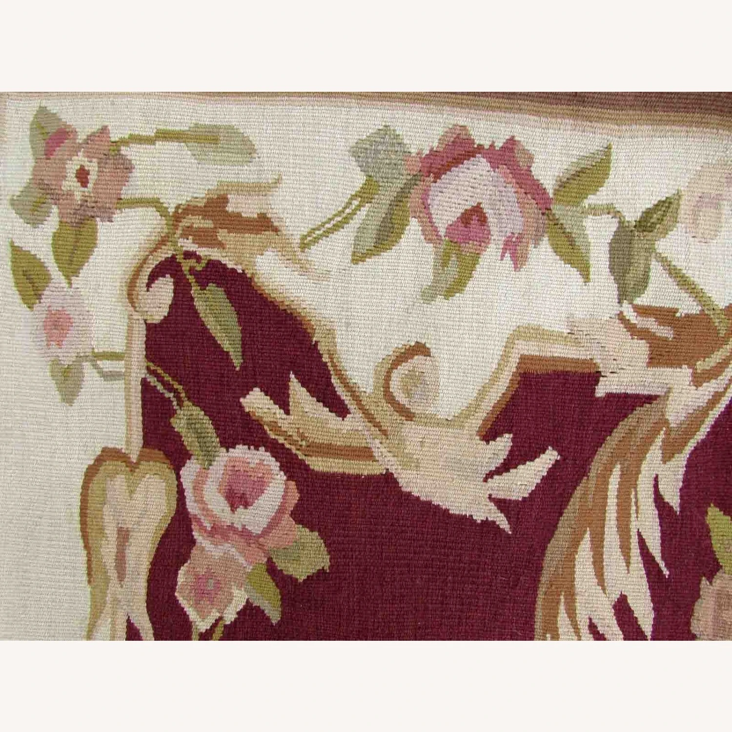 Handmade Vintage French Aubusson Rug 11 Handmade Vintage French Aubusson Rug - Image 9