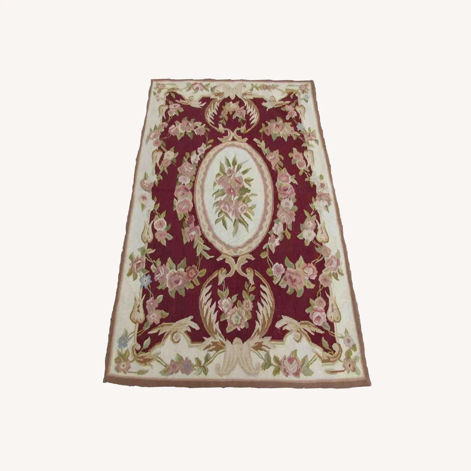 Handmade Vintage French Aubusson Rug 12 Handmade Vintage French Aubusson Rug - Image 10