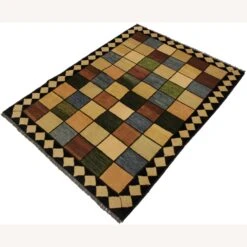 Arshs Fine Rugs Gabbeh Geri Blue/Tan Wool Area Rug -Othe Furniture Shop 1500 1500 frame 0 3302