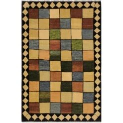 Arshs Fine Rugs Gabbeh Geri Blue/Tan Wool Area Rug -Othe Furniture Shop 1500 1500 frame 0 3304