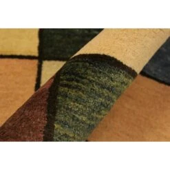 Arshs Fine Rugs Gabbeh Geri Blue/Tan Wool Area Rug -Othe Furniture Shop 1500 1500 frame 0 3306