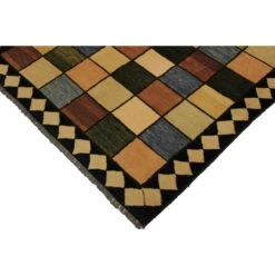 Arshs Fine Rugs Gabbeh Geri Blue/Tan Wool Area Rug -Othe Furniture Shop 1500 1500 frame 0 3307