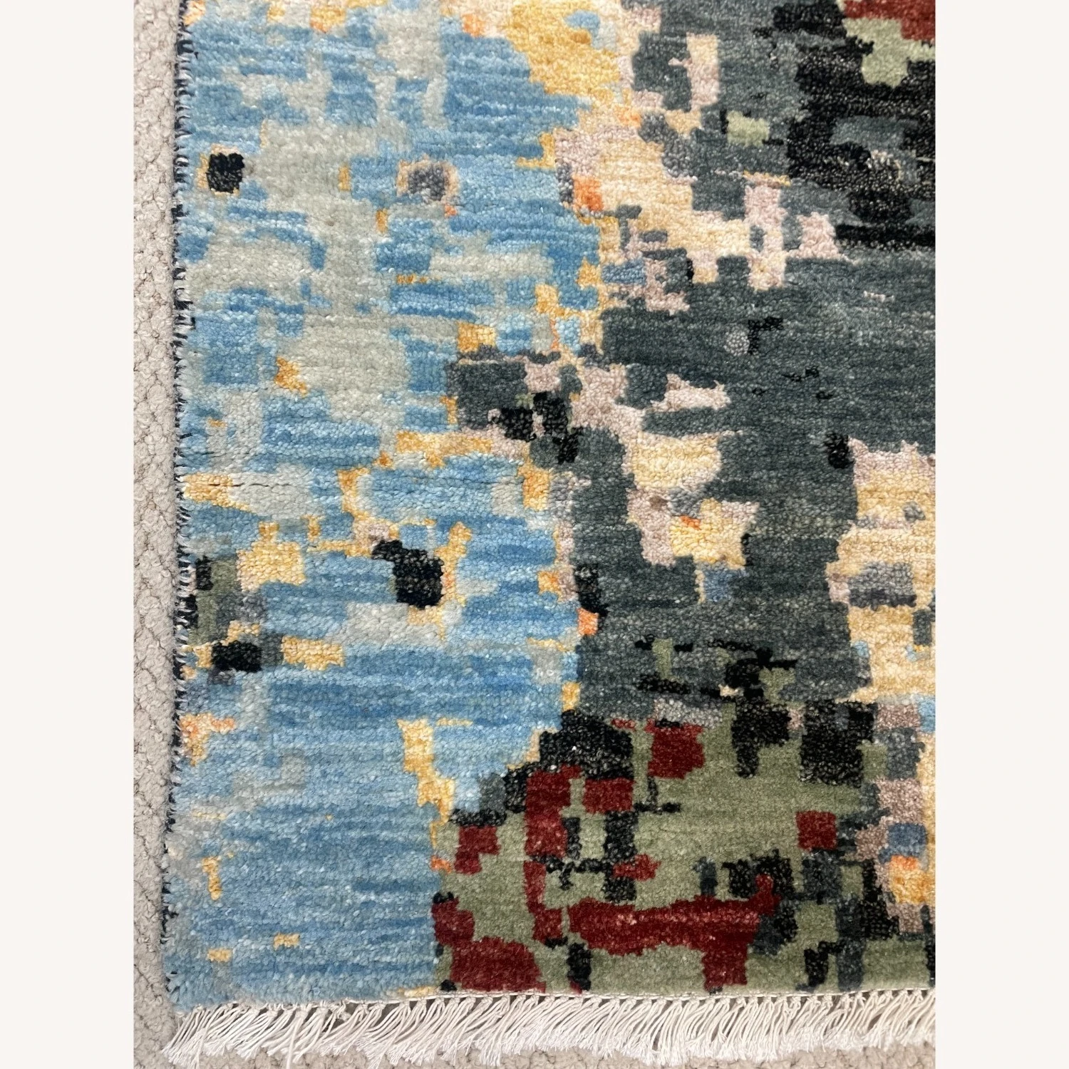 Handwoven Wool And Silk Modern Rug 5 Handwoven Wool And Silk Modern Rug - Image 3