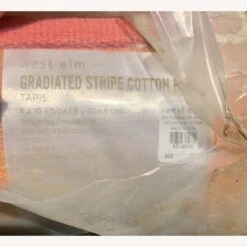 West Elm Gradiated Stripe Tangerine Rug 8 X 10