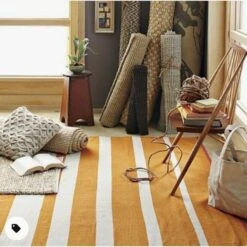 West Elm Gradiated Stripe Tangerine Rug 8 X 10 -Othe Furniture Shop 1500 1500 frame 0 3422