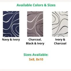 Other 8x10 Area Rug In Navy & Ivory Polyester Microfiber -Othe Furniture Shop 1500 1500 frame 0 3537