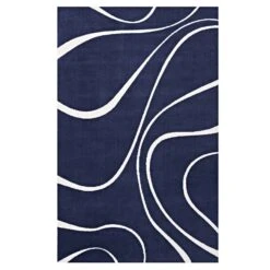 Other 8x10 Area Rug In Navy & Ivory Polyester Microfiber -Othe Furniture Shop 1500 1500 frame 0 3540