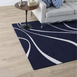 Other 8x10 Area Rug In Navy & Ivory Polyester Microfiber -Othe Furniture Shop 1500 1500 frame 0 3542