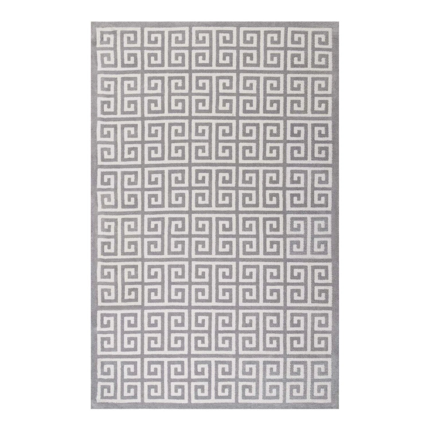 Other 8x10 Area Rug In Greek Key White & Light Gray 4 Other 8x10 Area Rug In Greek Key White & Light Gray - Image 2