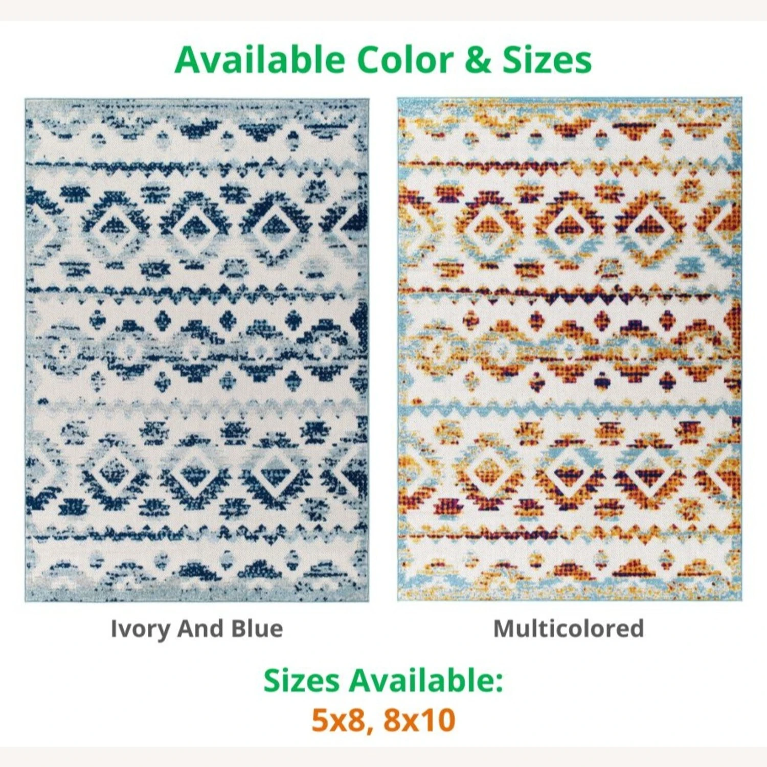 Other 8x10 Area Rug InMulticolor Diamond Chevron Pattern 7 Other 8x10 Area Rug InMulticolor Diamond Chevron Pattern - Image 5