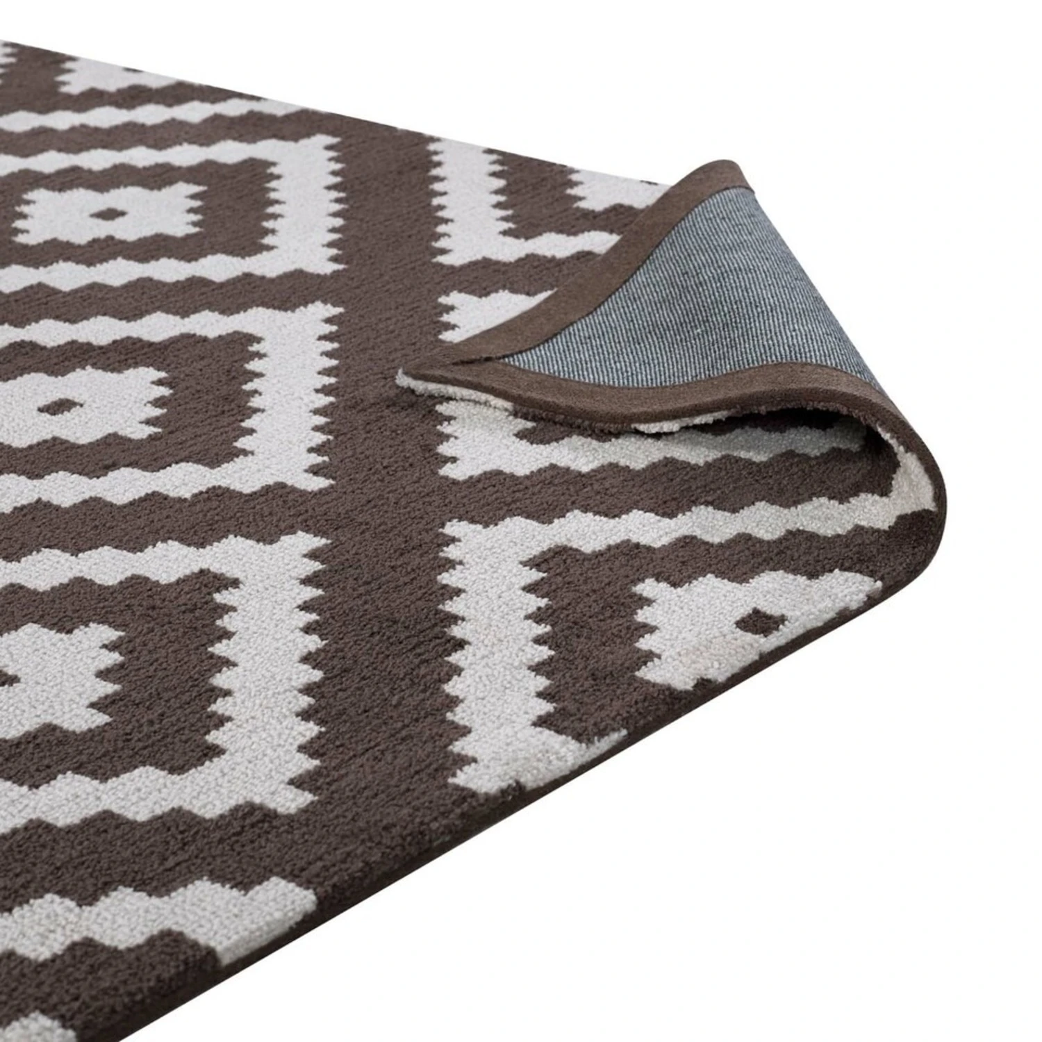 Other 8x10 Area Rug In Ivory & Brown Diamond Pattern 7 Other 8x10 Area Rug In Ivory & Brown Diamond Pattern - Image 5