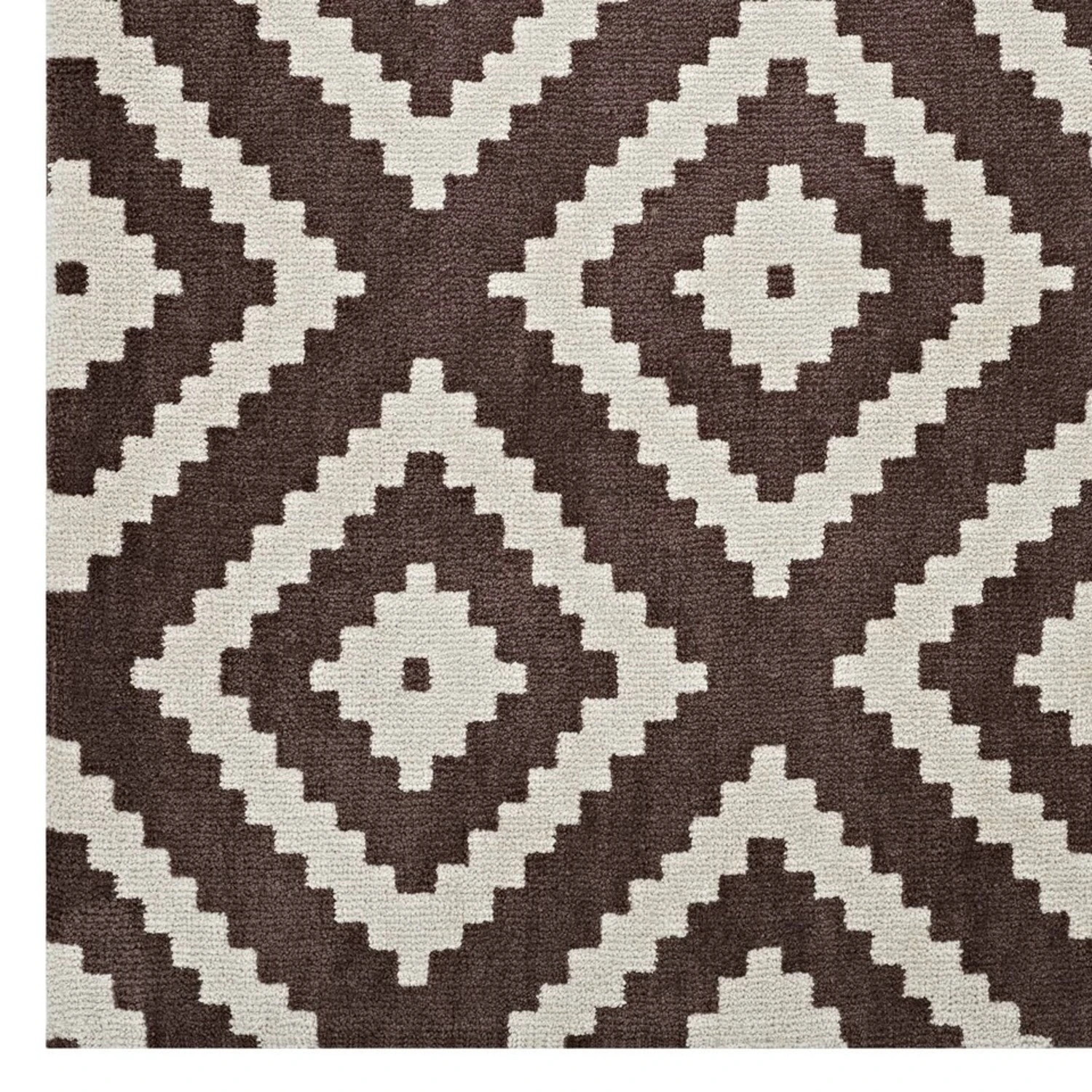 Other 8x10 Area Rug In Ivory & Brown Diamond Pattern 9 Other 8x10 Area Rug In Ivory & Brown Diamond Pattern - Image 7