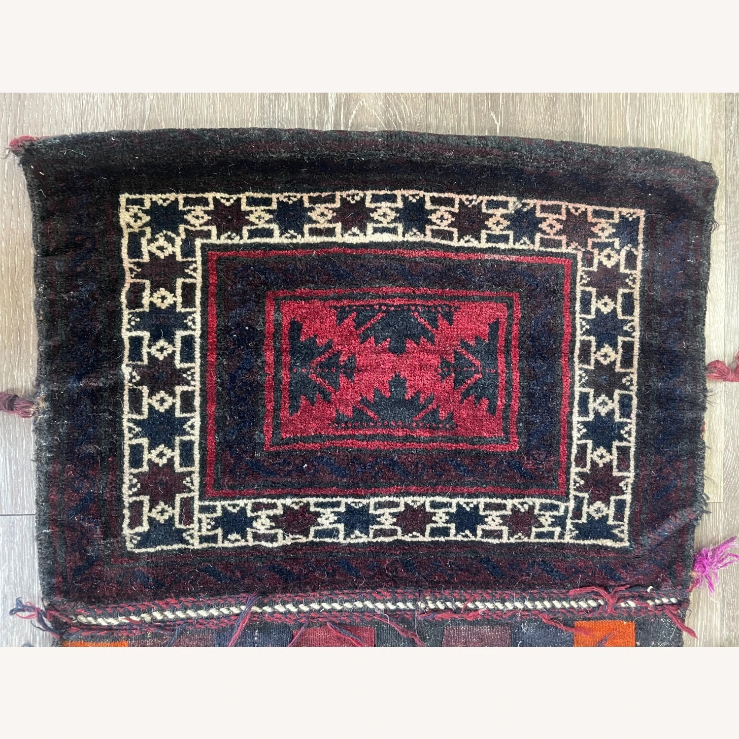 Vintage Persian Handcrafted Shiraz Saddle Bag 7 Vintage Persian Handcrafted Shiraz Saddle Bag - Image 5