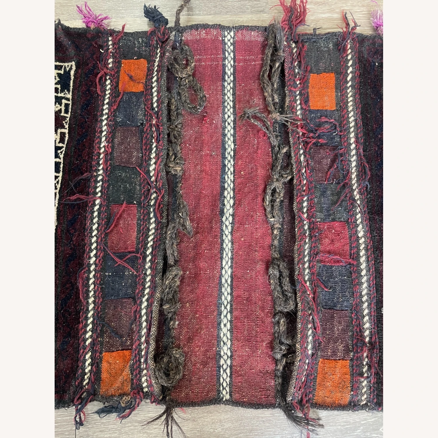 Vintage Persian Handcrafted Shiraz Saddle Bag 8 Vintage Persian Handcrafted Shiraz Saddle Bag - Image 6