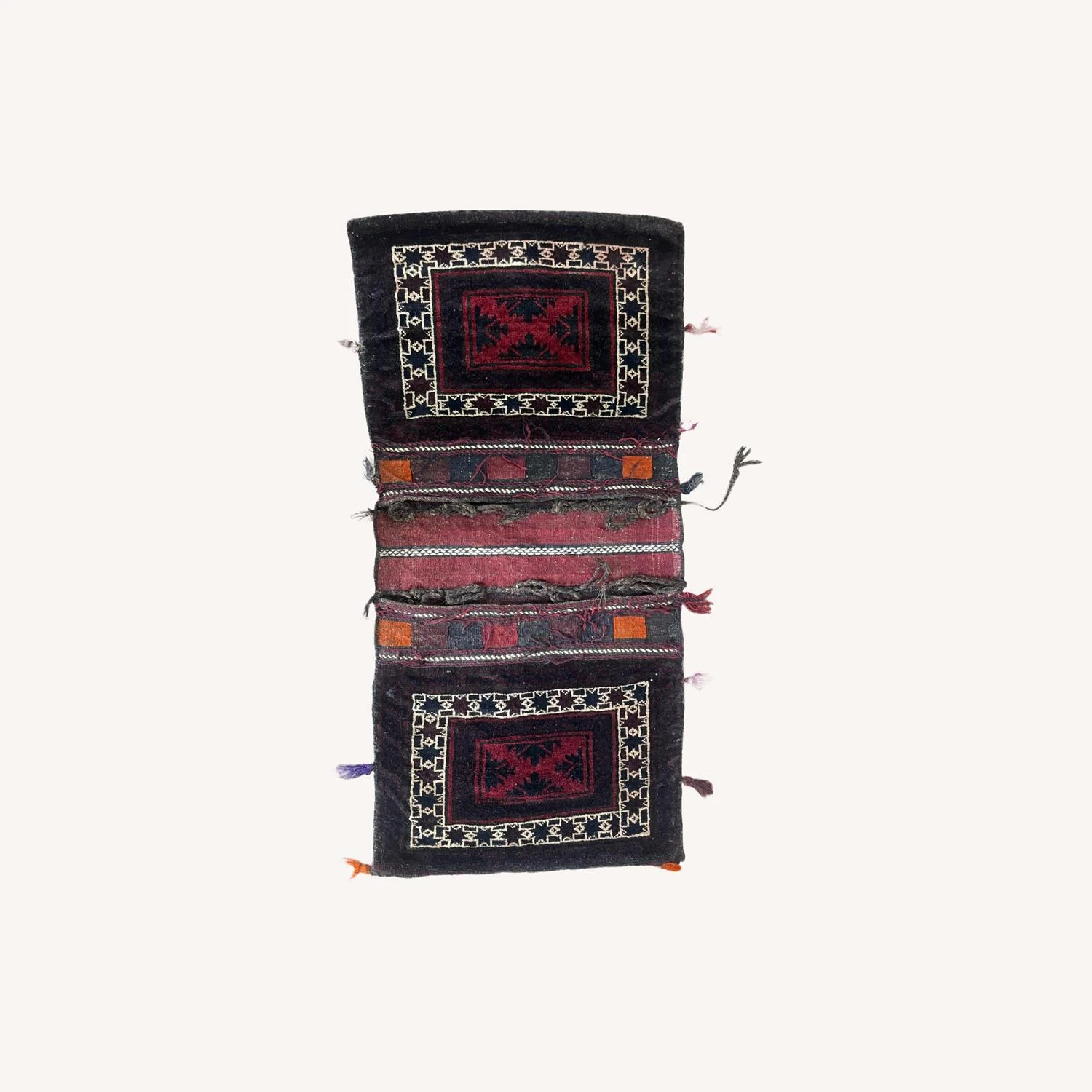 Vintage Persian Handcrafted Shiraz Saddle Bag 11 Vintage Persian Handcrafted Shiraz Saddle Bag - Image 9