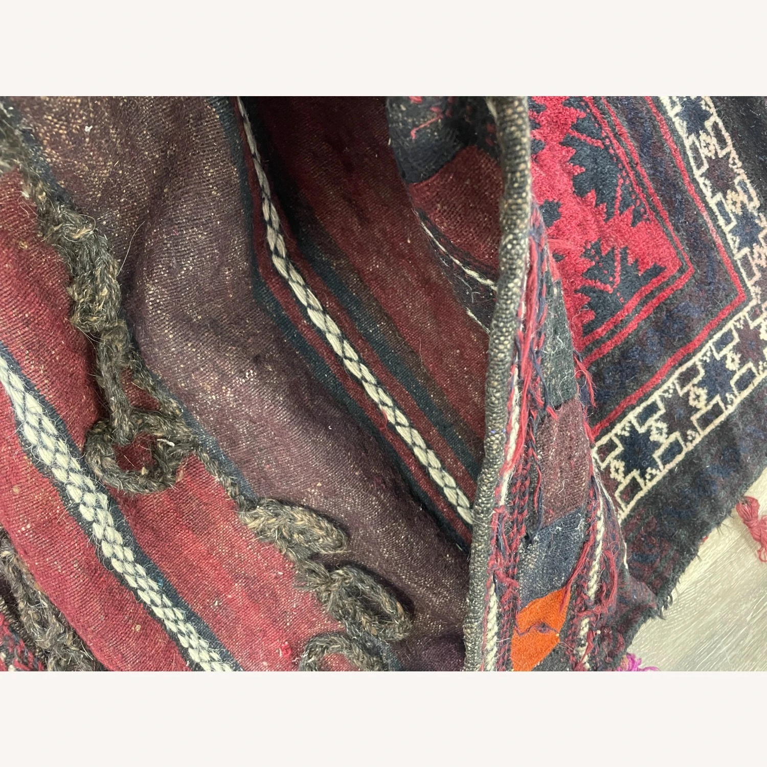 Vintage Persian Handcrafted Shiraz Saddle Bag 14 Vintage Persian Handcrafted Shiraz Saddle Bag - Image 12