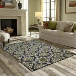 Target Area Rug - Gray And Yellow Flowers -Othe Furniture Shop 1500 1500 frame 0 3737