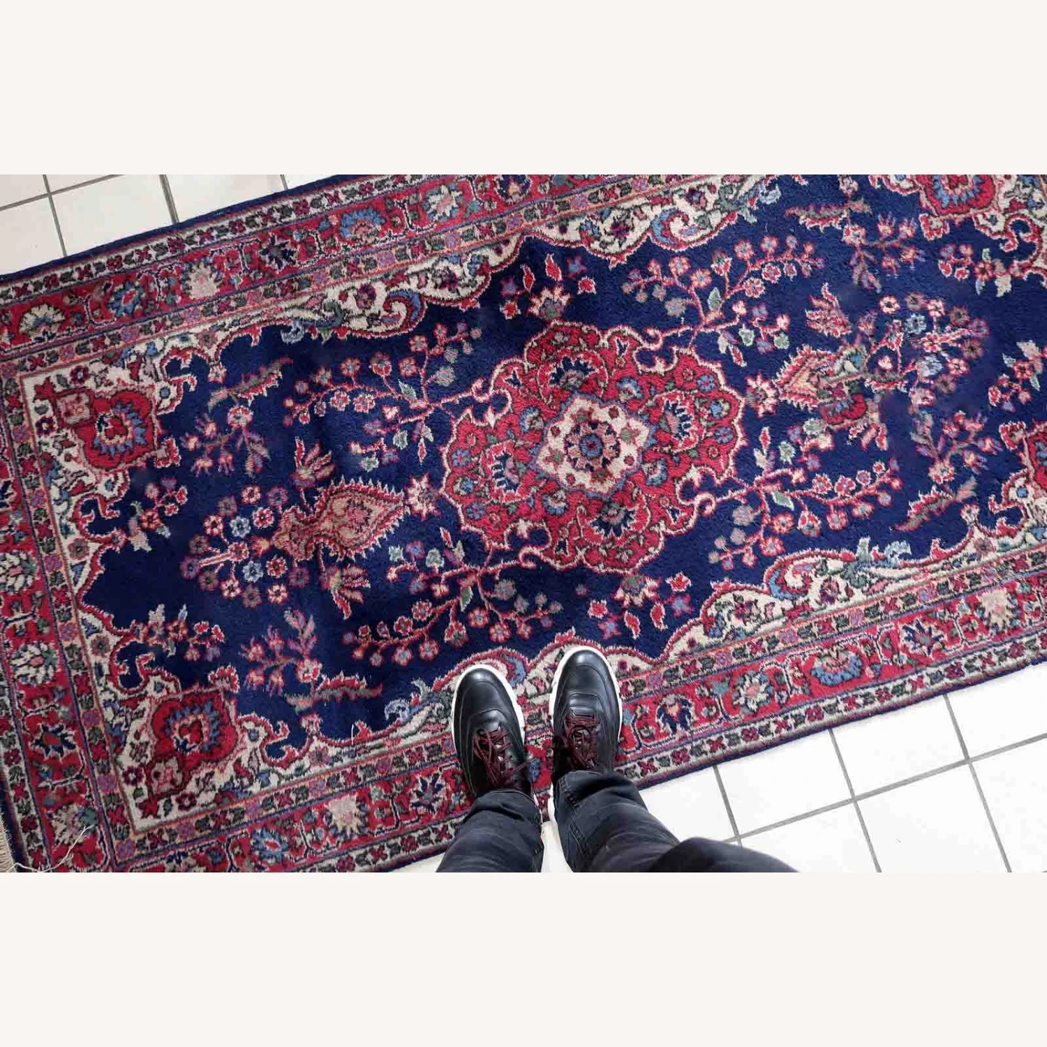 Handmade Antique Persian Kerman Rug 4 Handmade Antique Persian Kerman Rug - Image 2