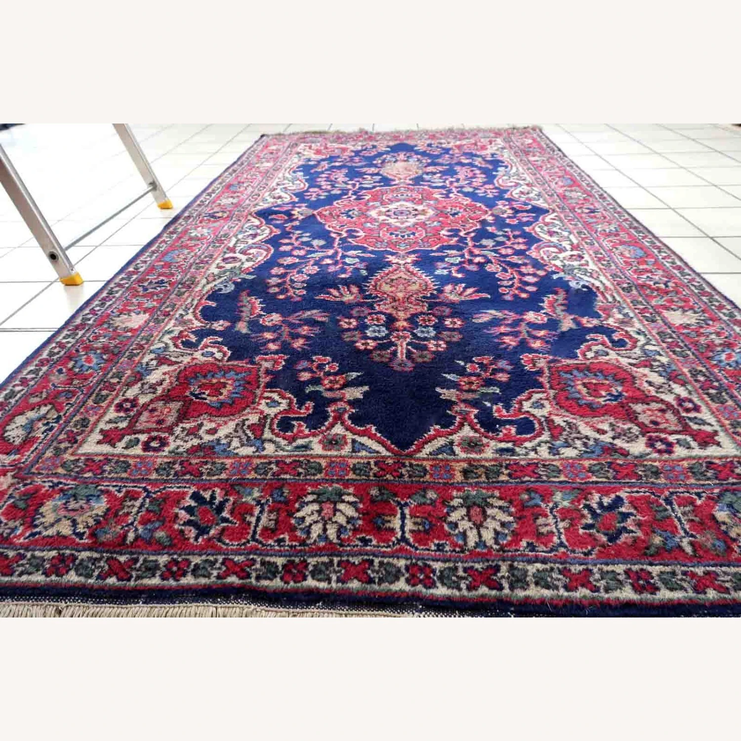 Handmade Antique Persian Kerman Rug 7 Handmade Antique Persian Kerman Rug - Image 5