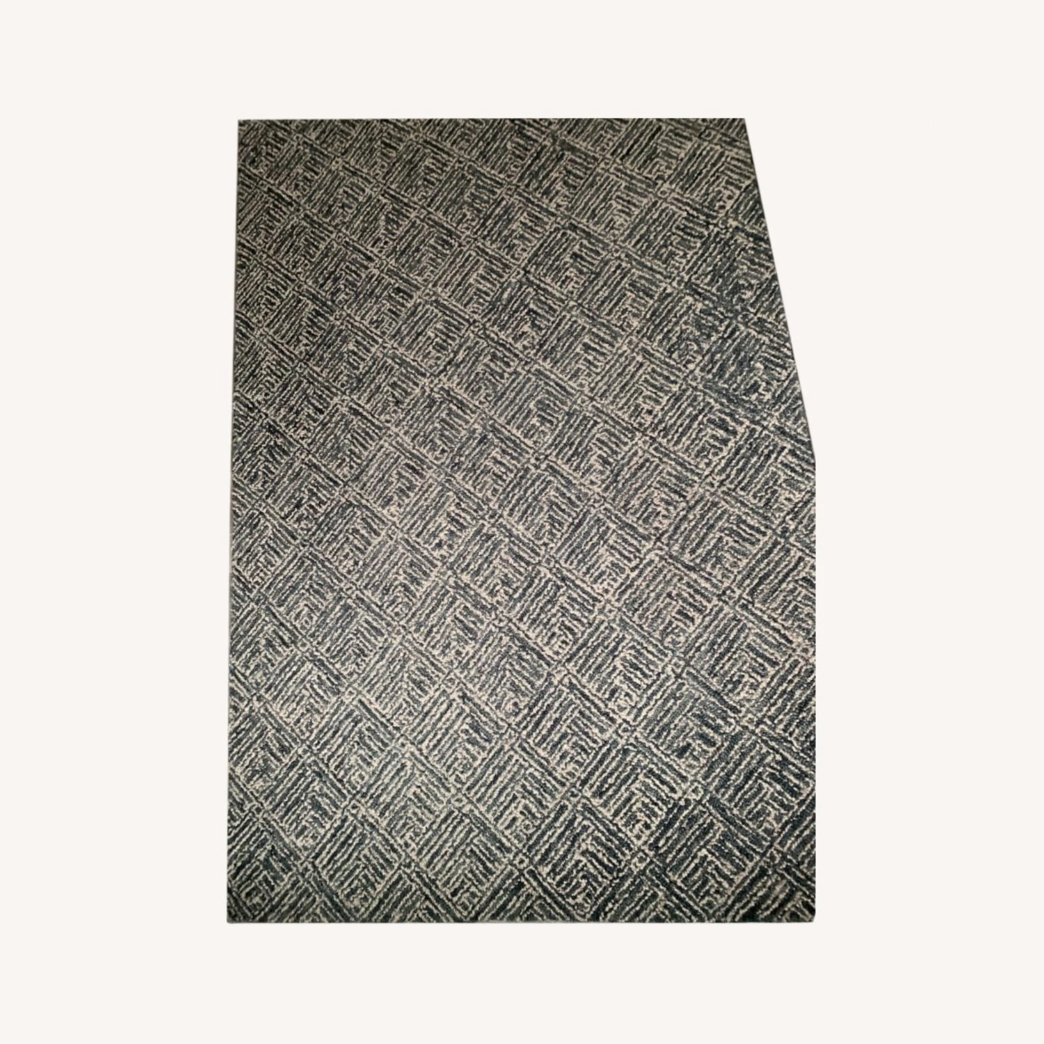 Crate & Barrel Curtis Indigo Blue Geometric Rug 4 Crate & Barrel Curtis Indigo Blue Geometric Rug - Image 2