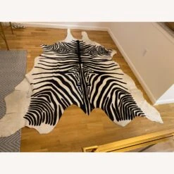 Zebra Stamped Cow Hide Rug