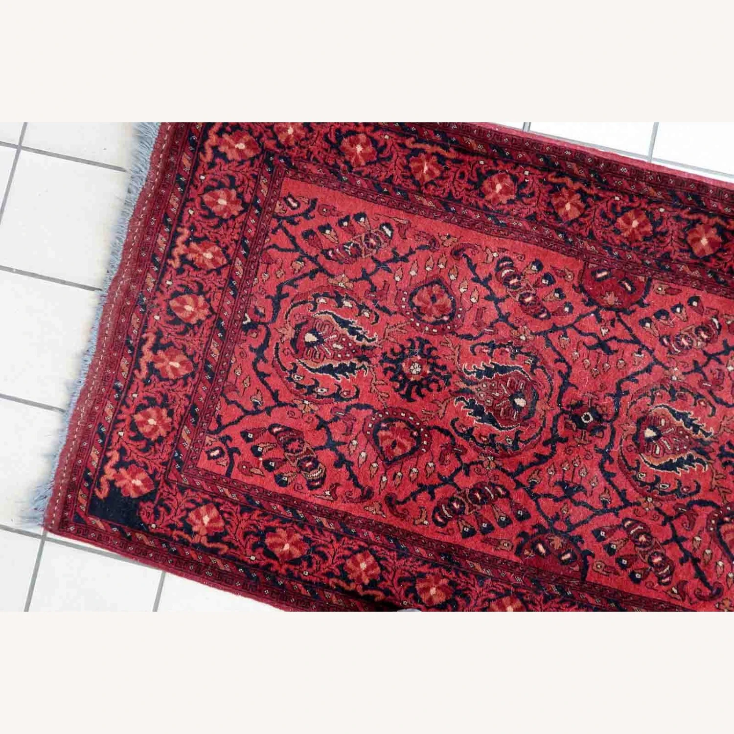 Handmade Vintage Afghan Ersari Runner 12 Handmade Vintage Afghan Ersari Runner - Image 10