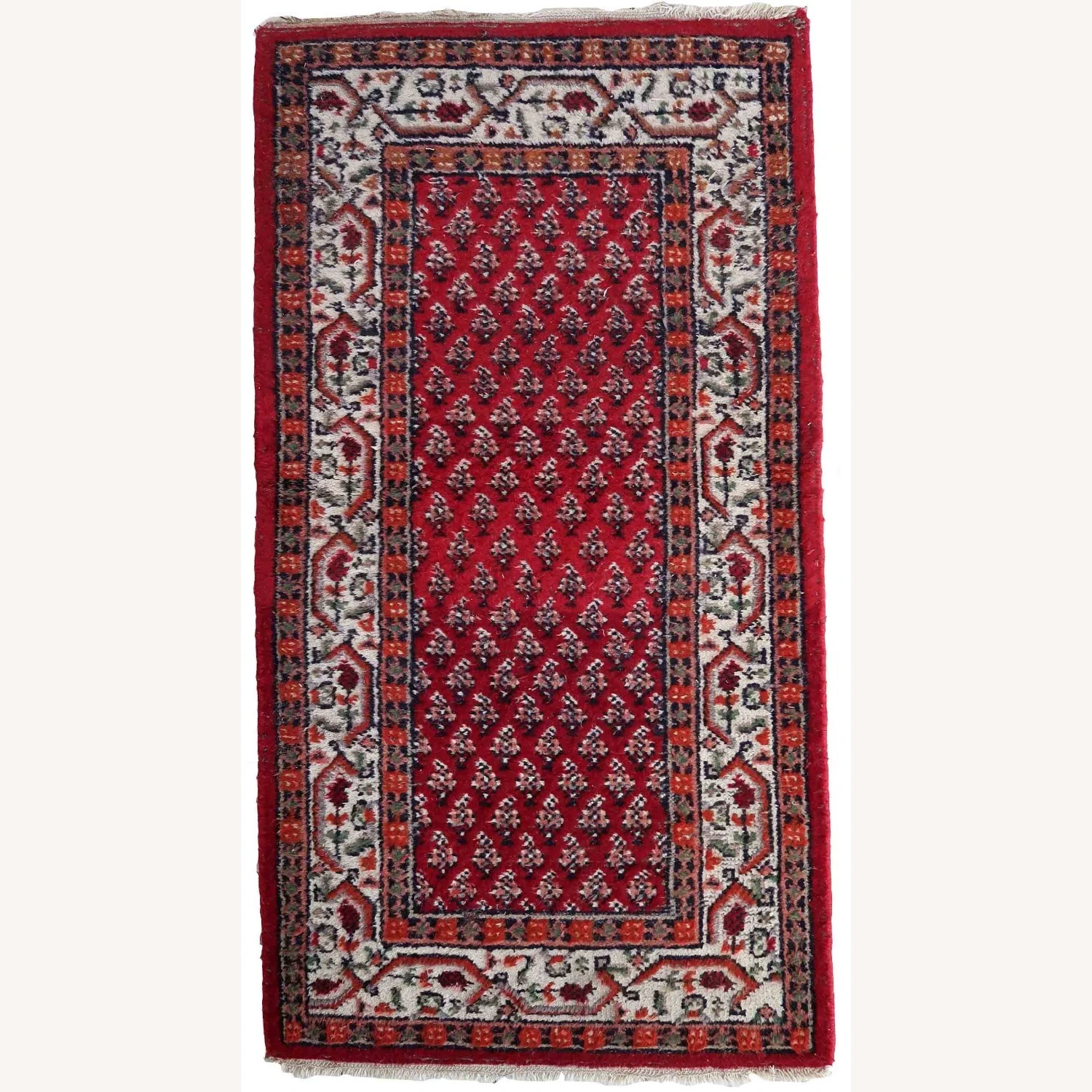Handmade Vintage Indian Seraband Rug 5 Handmade Vintage Indian Seraband Rug - Image 3