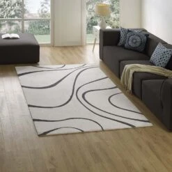 Other 5x8 Area Rug In Abstract Swirl Ivory & Charcoal -Othe Furniture Shop 1500 1500 frame 0 4223