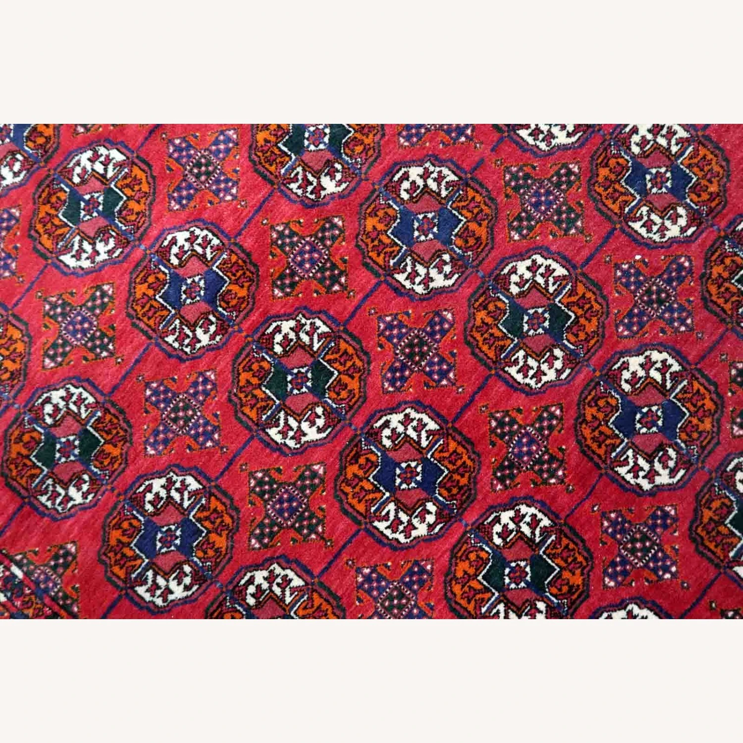 Handmade Vintage Turkmen Tekke Rug 4 Handmade Vintage Turkmen Tekke Rug - Image 2