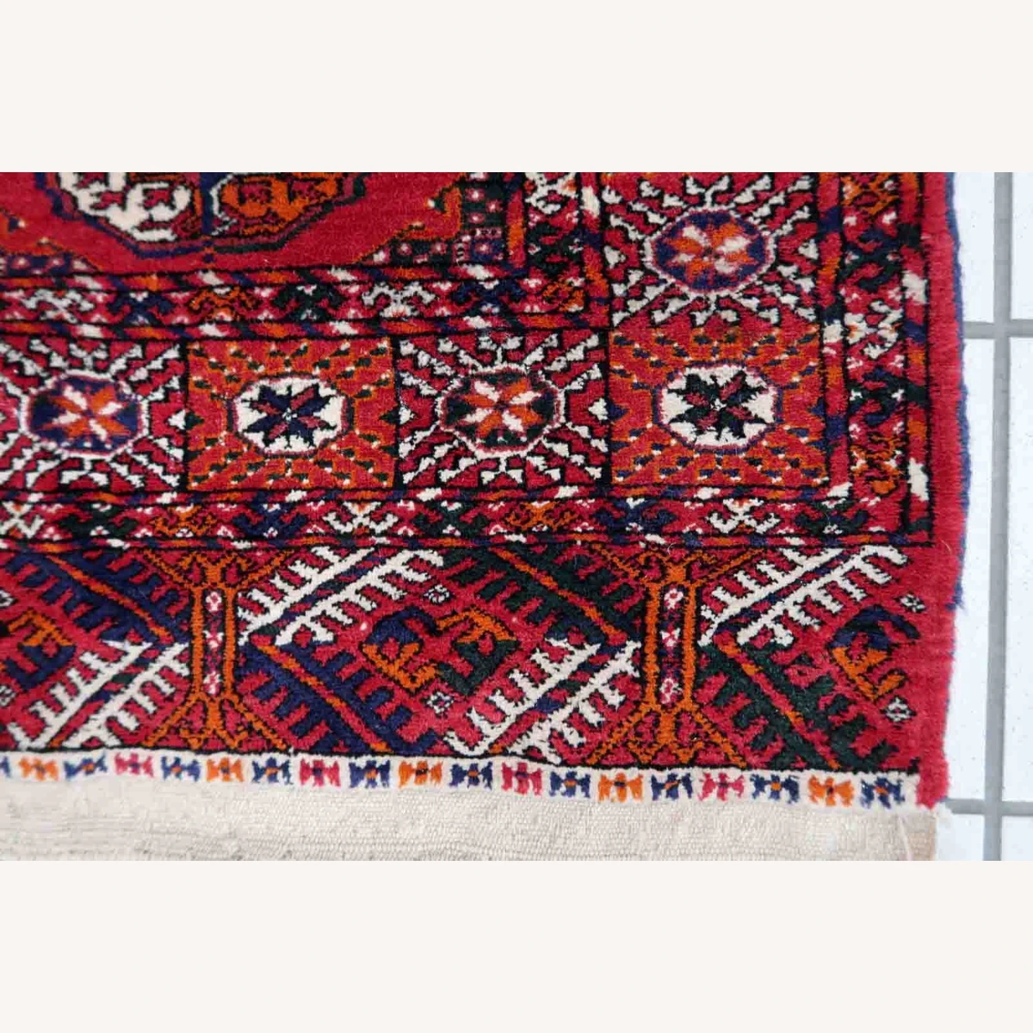 Handmade Vintage Turkmen Tekke Rug 13 Handmade Vintage Turkmen Tekke Rug - Image 11
