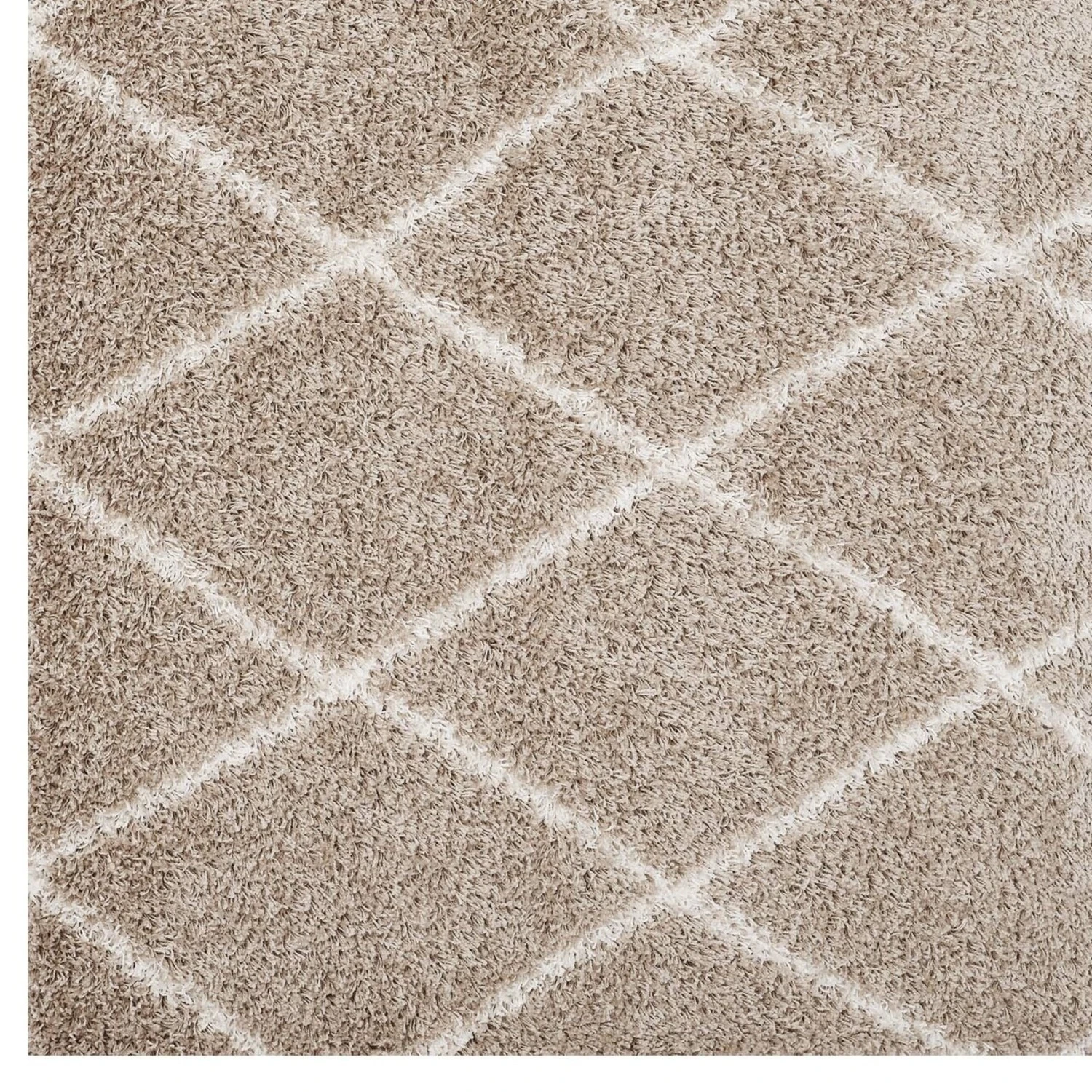 Other 5x8 Area Rug In Beige & Ivory Diamond Lattice 9 Other 5x8 Area Rug In Beige & Ivory Diamond Lattice - Image 7